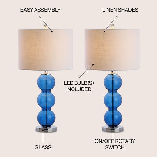 Jonathan Y Designs Set Of 2 Bella 27in Glass Triple-sphere Led Table Lamps