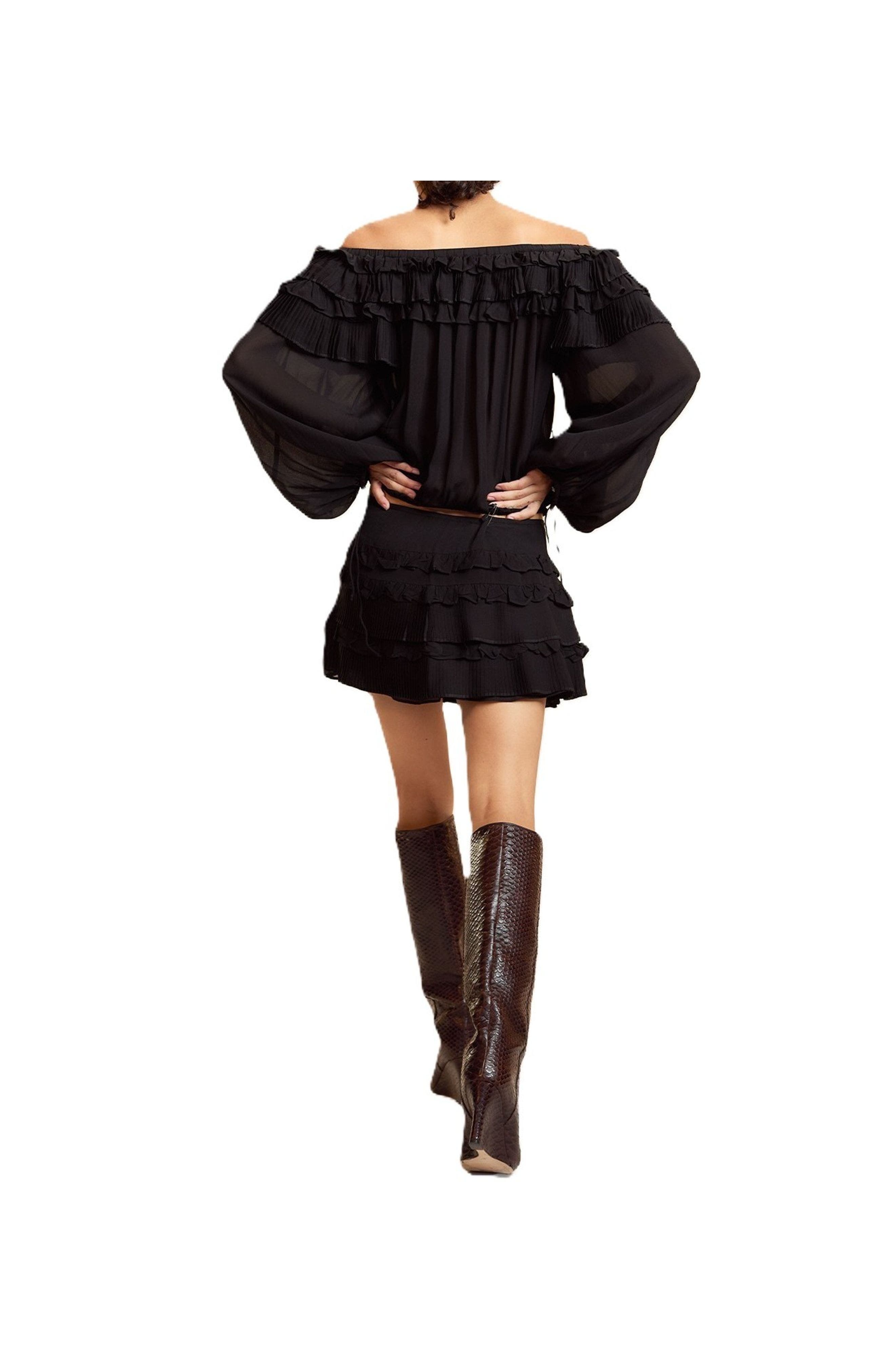 Ruffle Pleated Micro Skirt - image 2