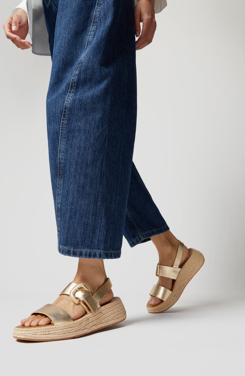 FitFlop F-Mode Espadrille Sandal, Alternate, color, Platino