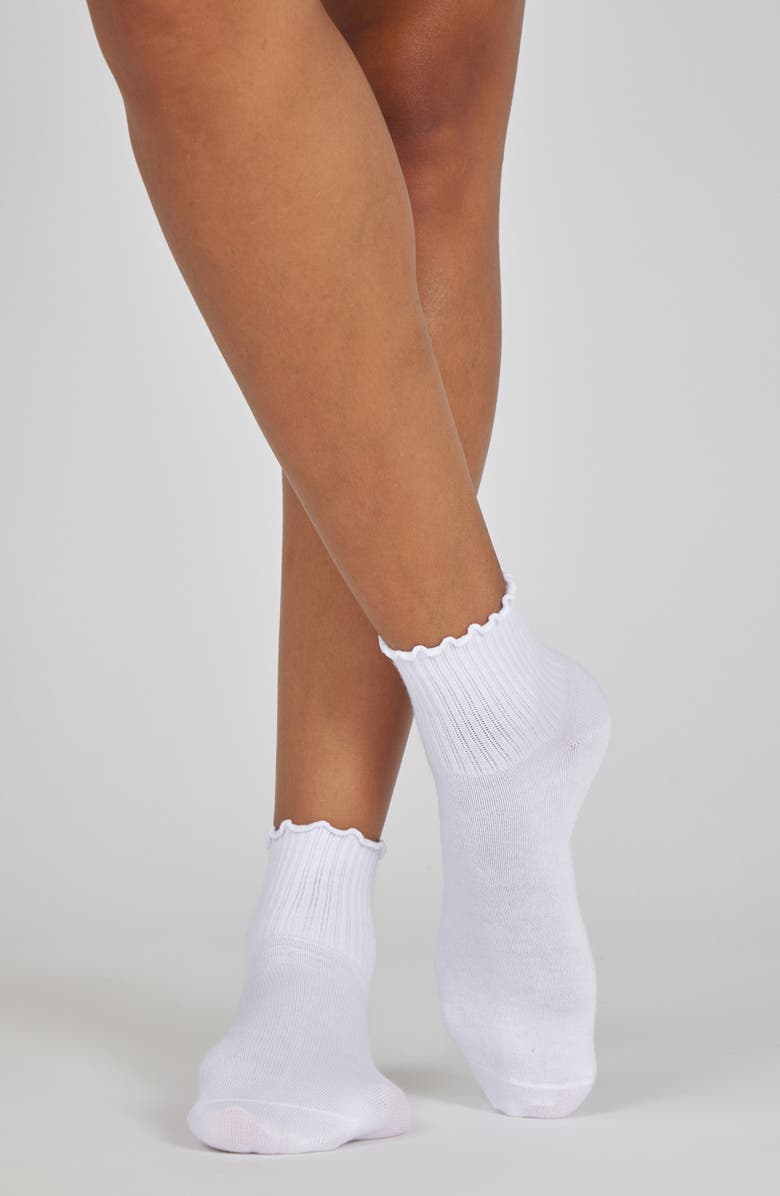 YOGALICIOUS 6-Pack Ruffle Edge Half Crew Socks, Alternate, color, 