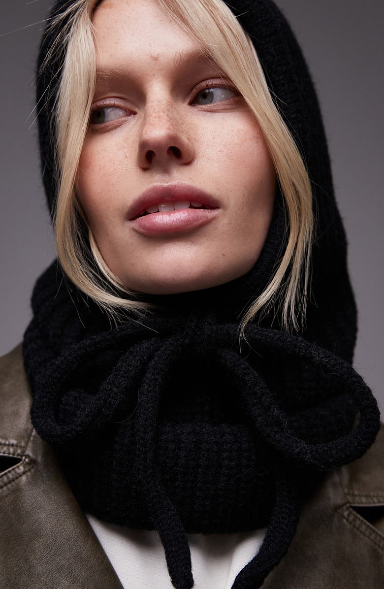 Topshop Hero Rib Balaclava, Alternate, color, 
