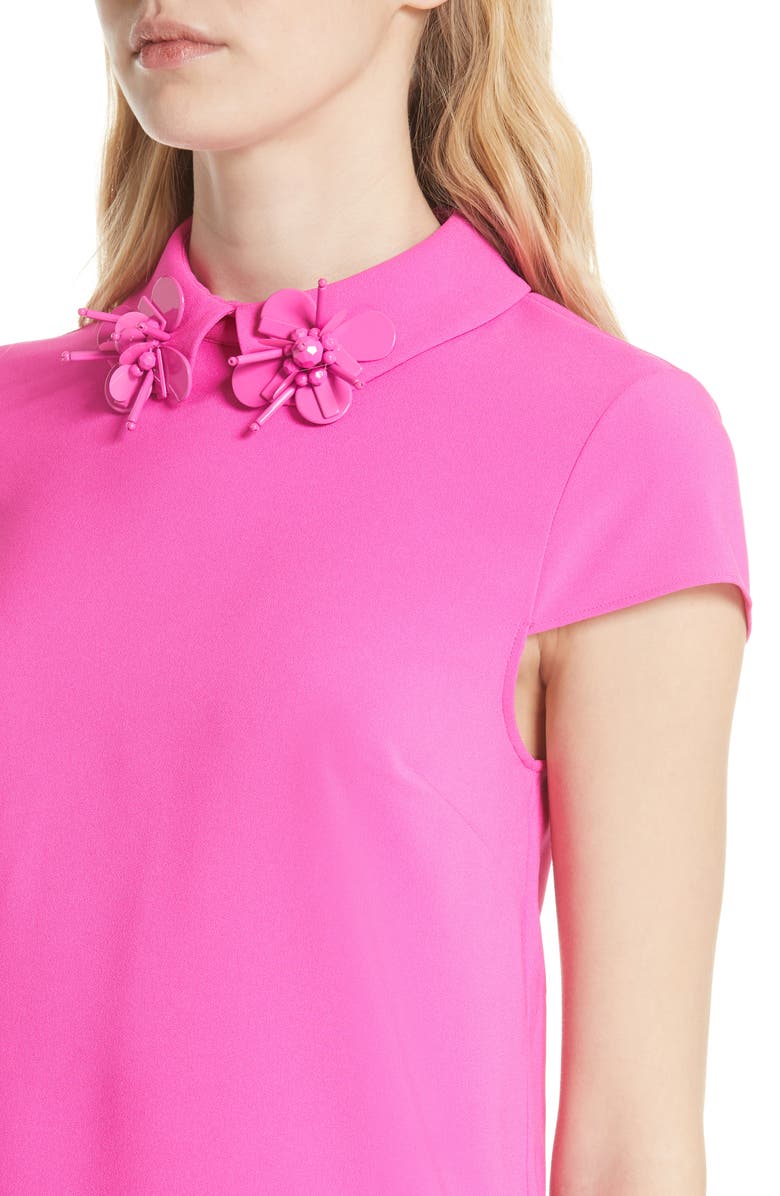 Ted Baker London Ammah Embellished Collar Crepe Top, Alternate, color, 