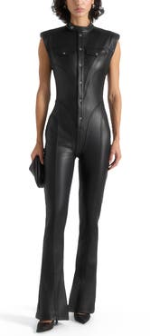 Manière De Voir Annette Leather Jumpsuit