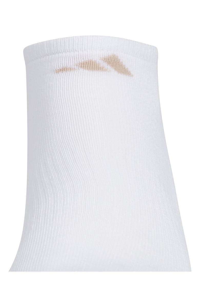 adidas 6-Pack Athletic Cushioned Ankle Socks, Alternate, color, White/ Beige/ Alumina Beige