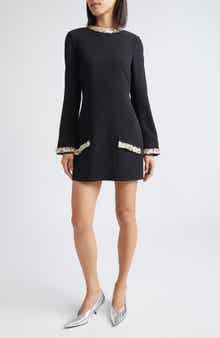 Adi Floral Embellished Long Sleeve Minidress