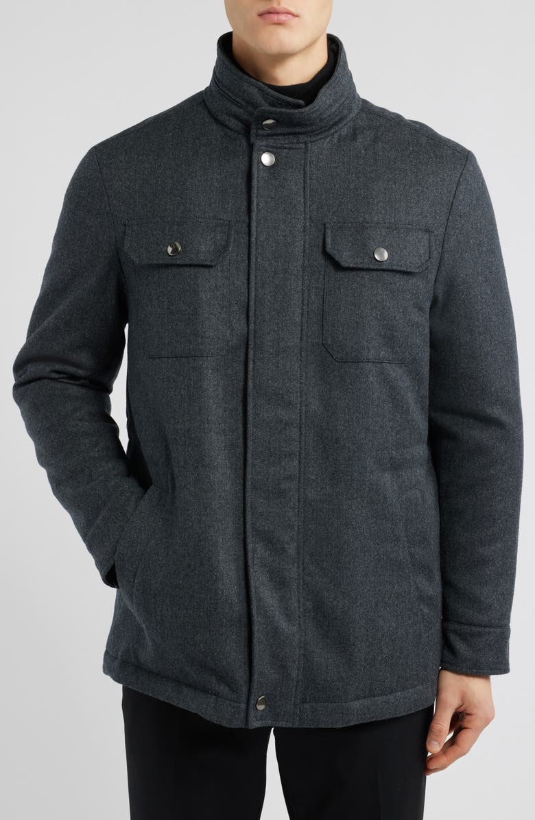 Canali Impeccabile Hooded Wool Field Jacket, Alternate, color,