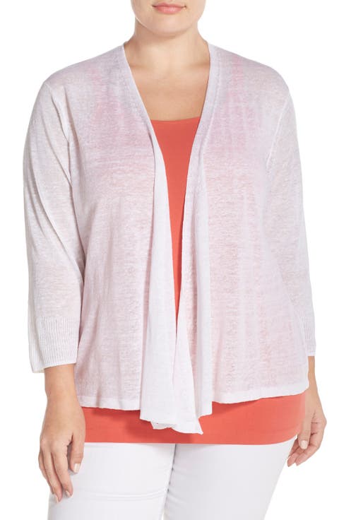 '4-Way' Three Quarter Sleeve Convertible Cardigan (Plus Size)