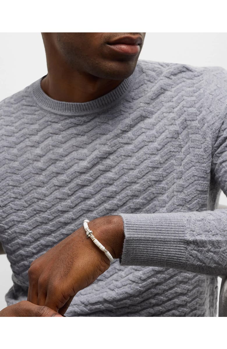 Jan Leslie Sterling Silver Skull And White Shell Beaded Bracelet, Alternate, color, White