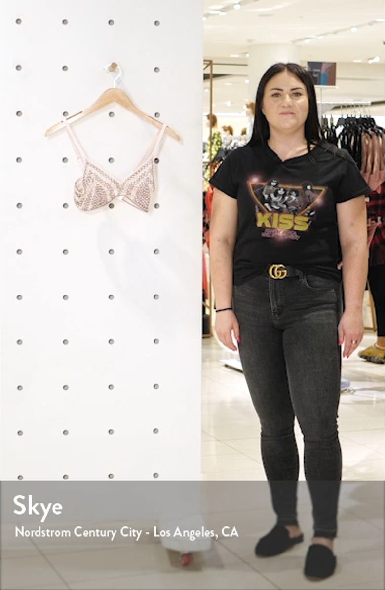 Stripe Lace Triangle Bralette, sales video thumbnail