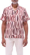 Bugatchi Jackson Abstract Print Stretch Cotton Camp Shirt
