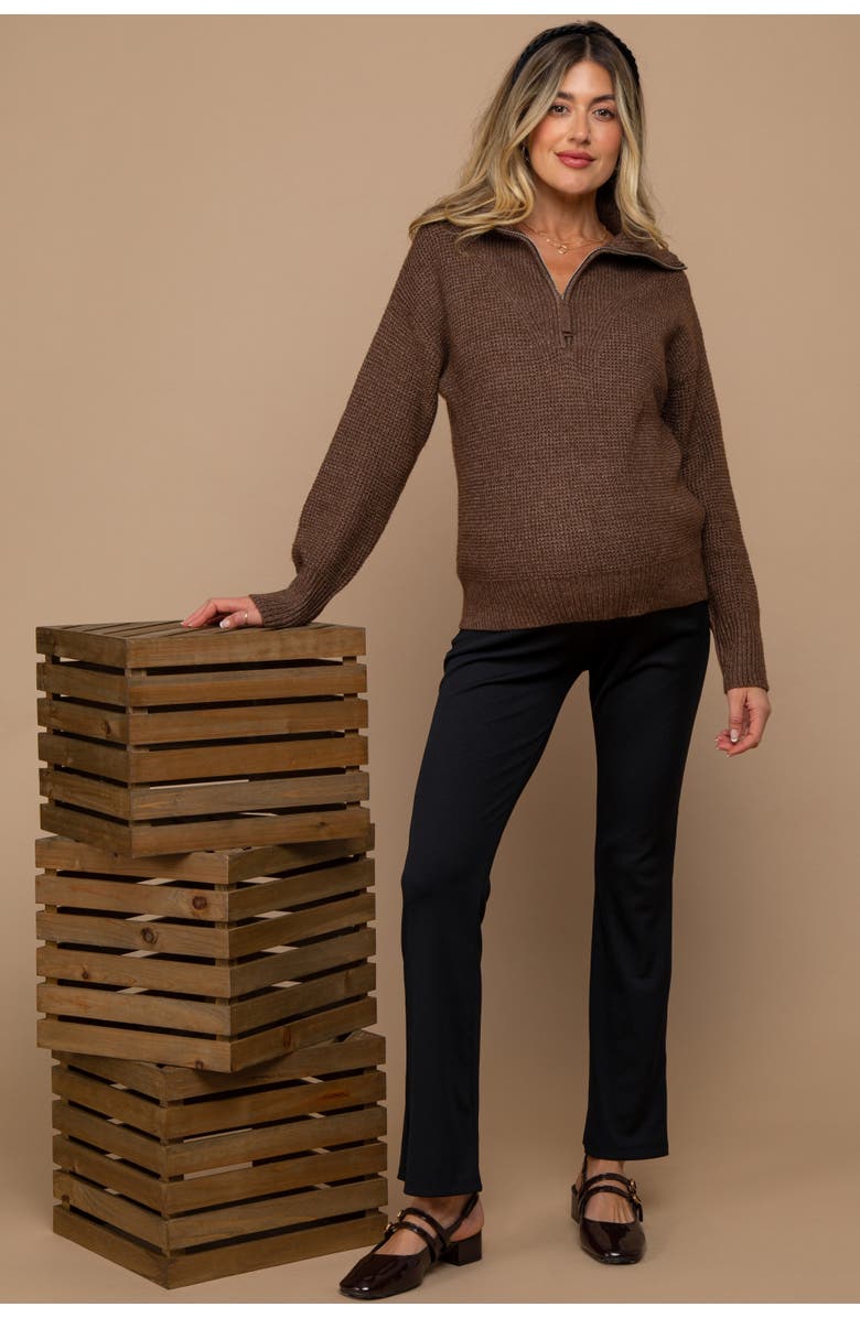 PinkBlush High Waist Maternity Kick Flare Pants, Main, color, Black