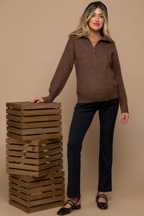 High Waist Maternity Kick Flare Pants