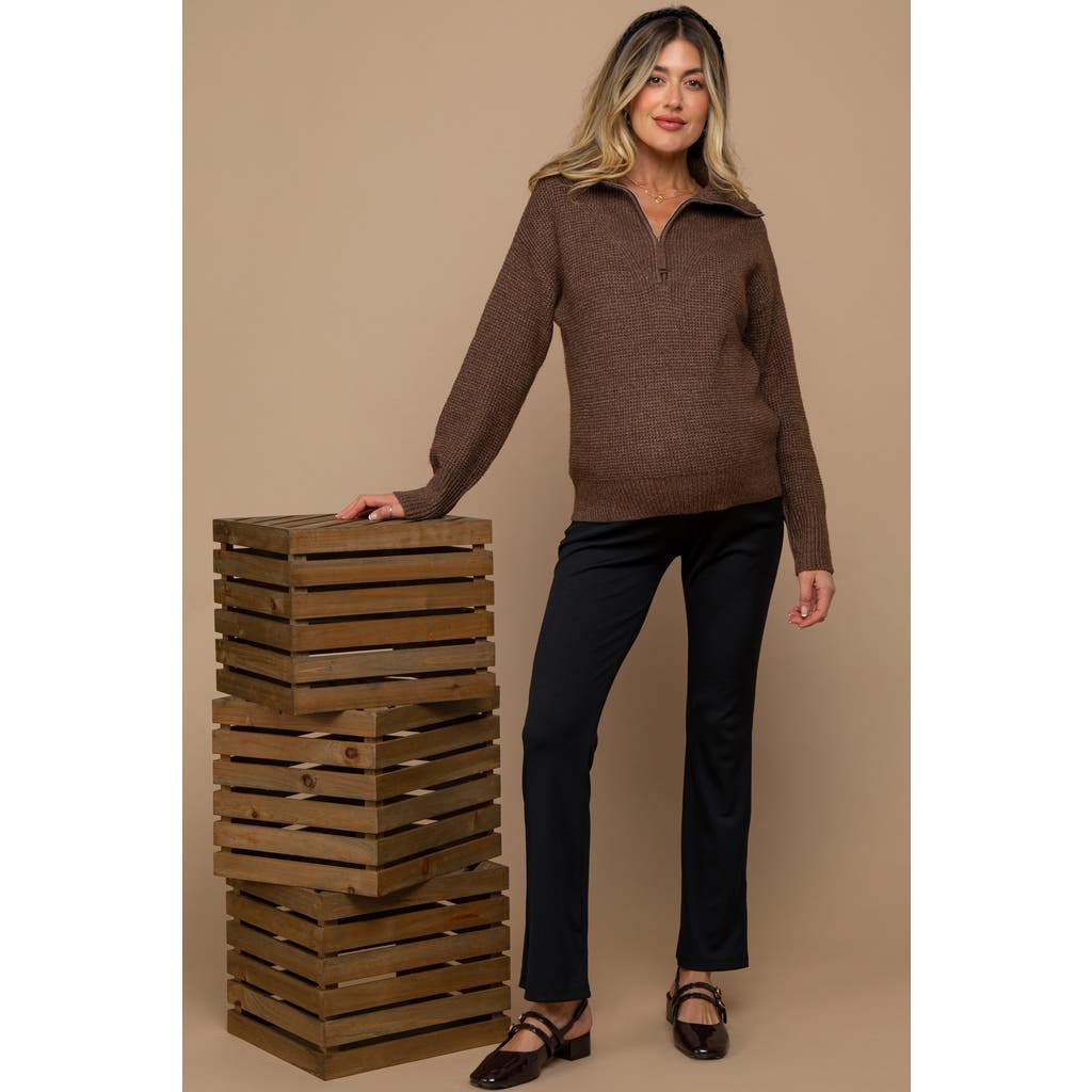 Pinkblush High Waist Maternity Kick Flare Pants In Black