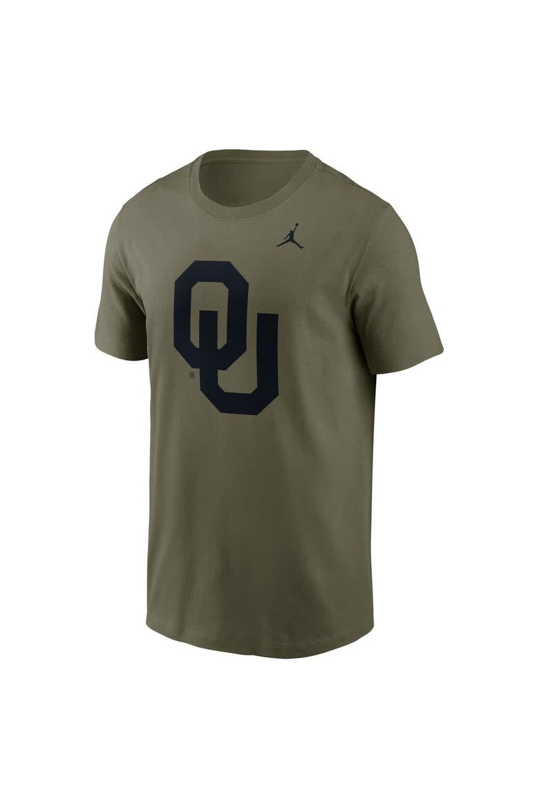 Men's Jordan Brand Olive Oklahoma Sooners 2024 Military Appreciation Tonal Logo Performance T-Shirt, Alternate, color, Olive