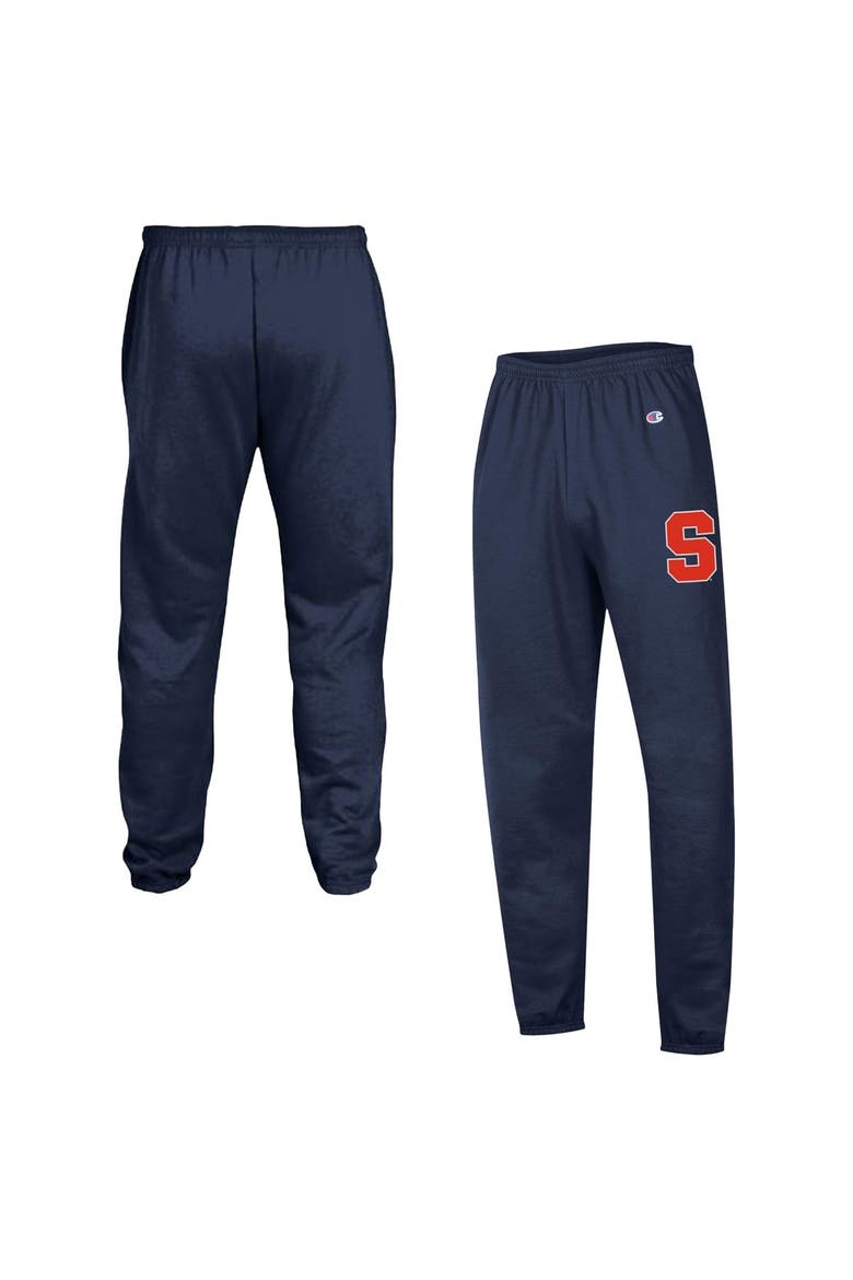 Men's Champion  Navy Syracuse Orange Powerblend Banded Fleece Sweatpants, Main, color, Navy