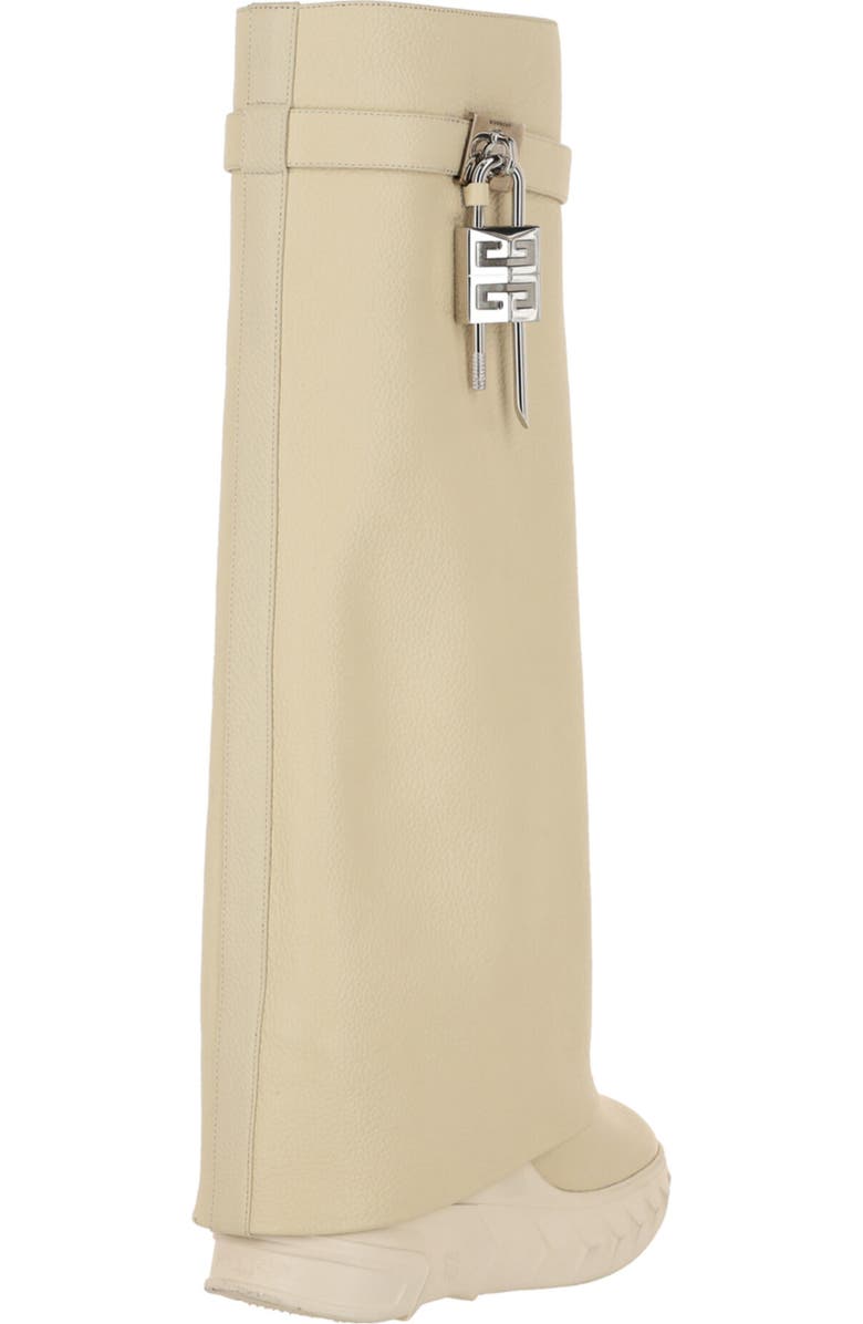 Givenchy Shark Lock Pant Shaft Leather Biker Boot, Alternate, color, Beige