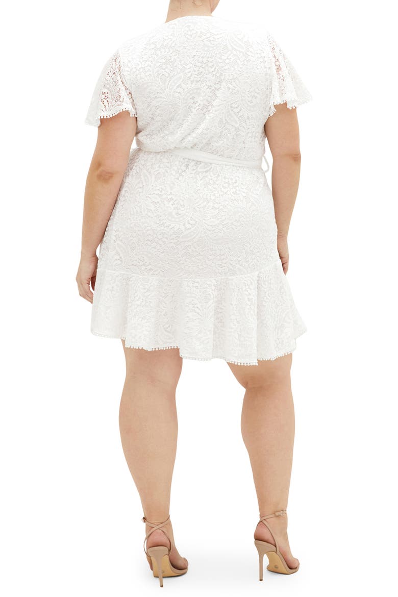 Sweat Lace Wrap Dress, Alternate, color, IVORY