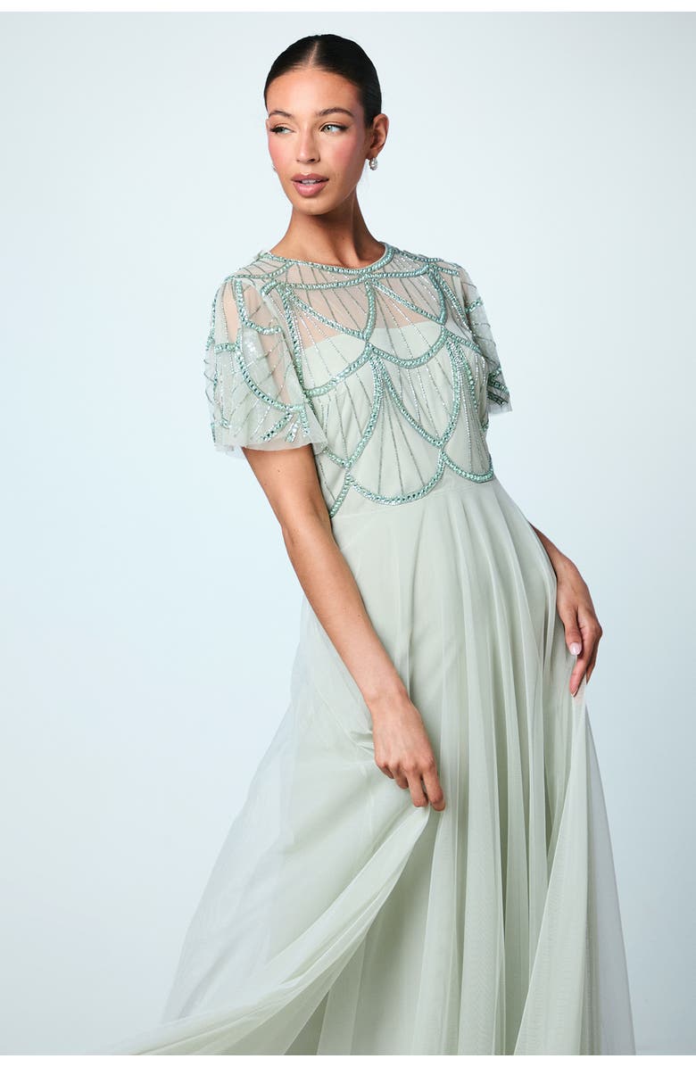 Coast Embellished Bodice Bridesmaids Dress, Alternate, color, Sage