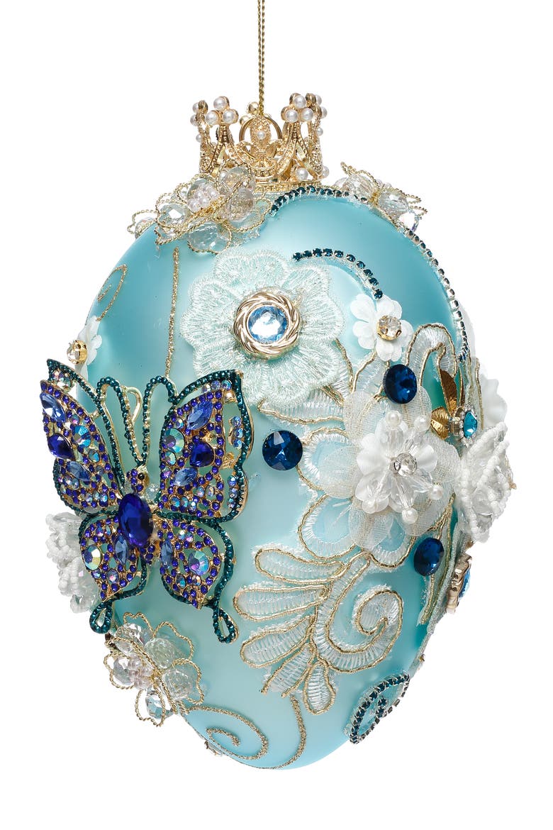 Faberge Jewel Egg Ornament, Turquoise, Main, color, Sky Blue