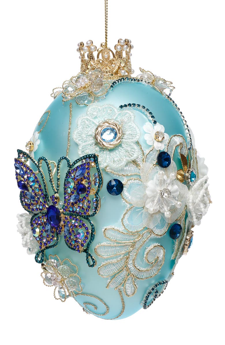 Mark Roberts Faberge Jewel Egg Ornament, Turquoise, Main, color, Sky Blue