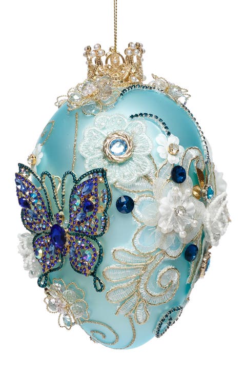 Faberge Jewel Egg Ornament, Turquoise