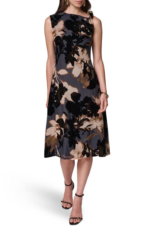 Floral Burnout Velvet Dress