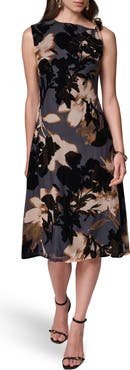 Donna Karan New York Floral Burnout Velvet Dress