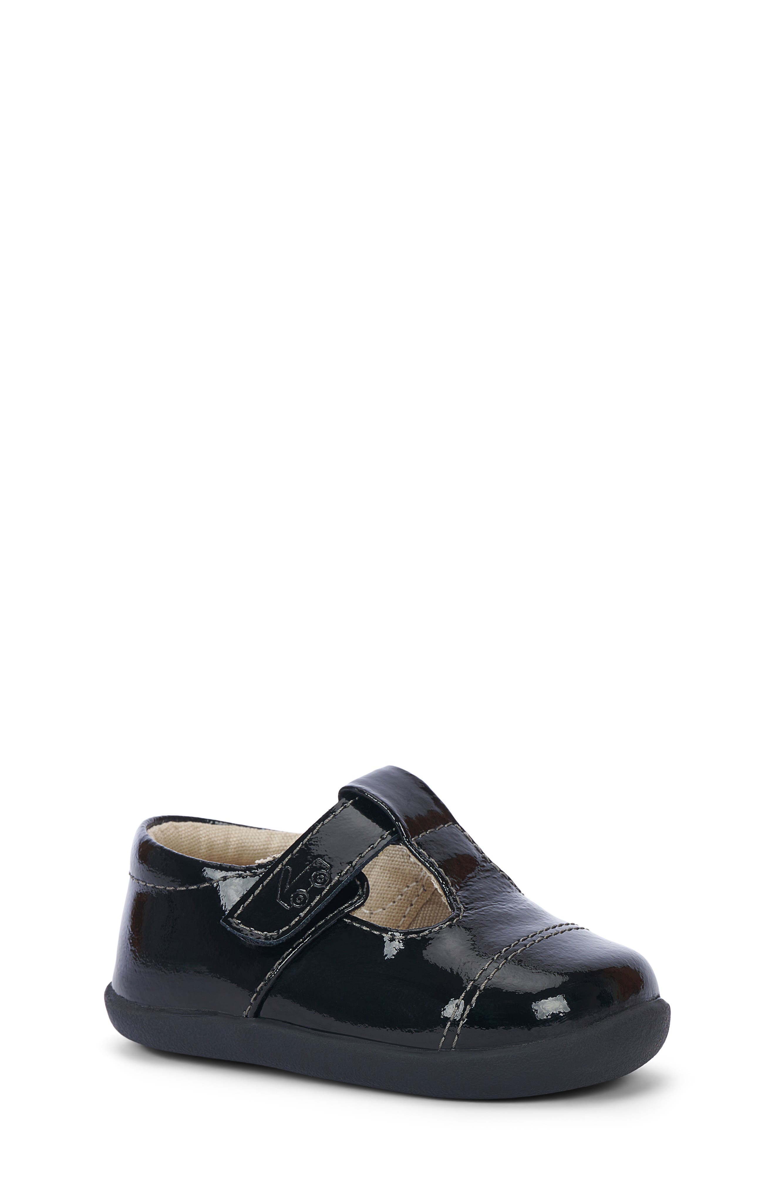 See Kai Run Bianca Mini Mary Jane Flat, Main, color, Black Patent