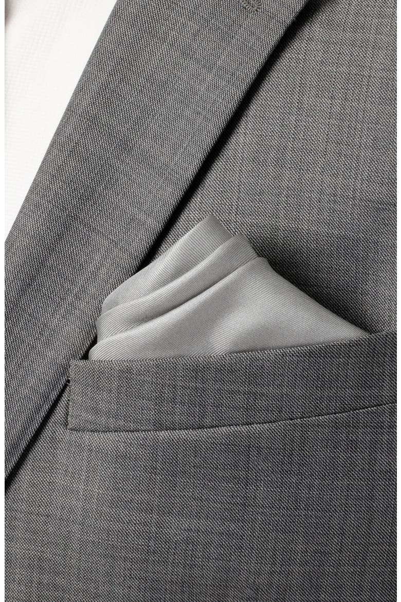 Grey Silk Pocket Square, Alternate, color, GRAY