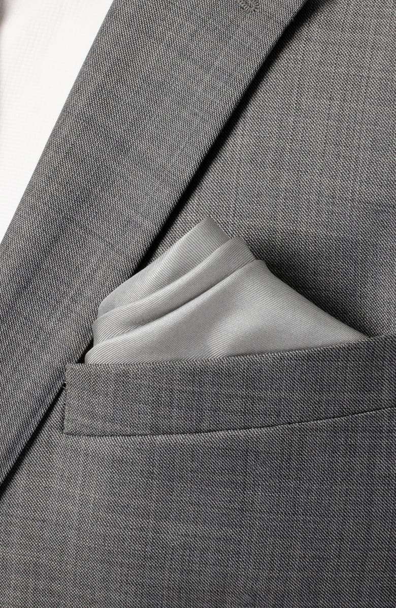 Cufflinks, Inc. Grey Silk Pocket Square, Alternate, color, Gray
