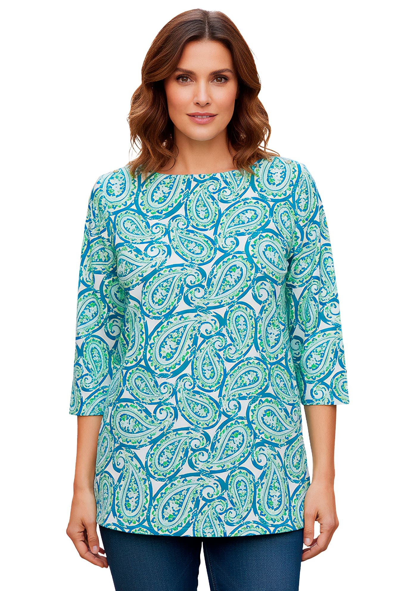 PALE SEAFOAM TOSSED PAISLEY