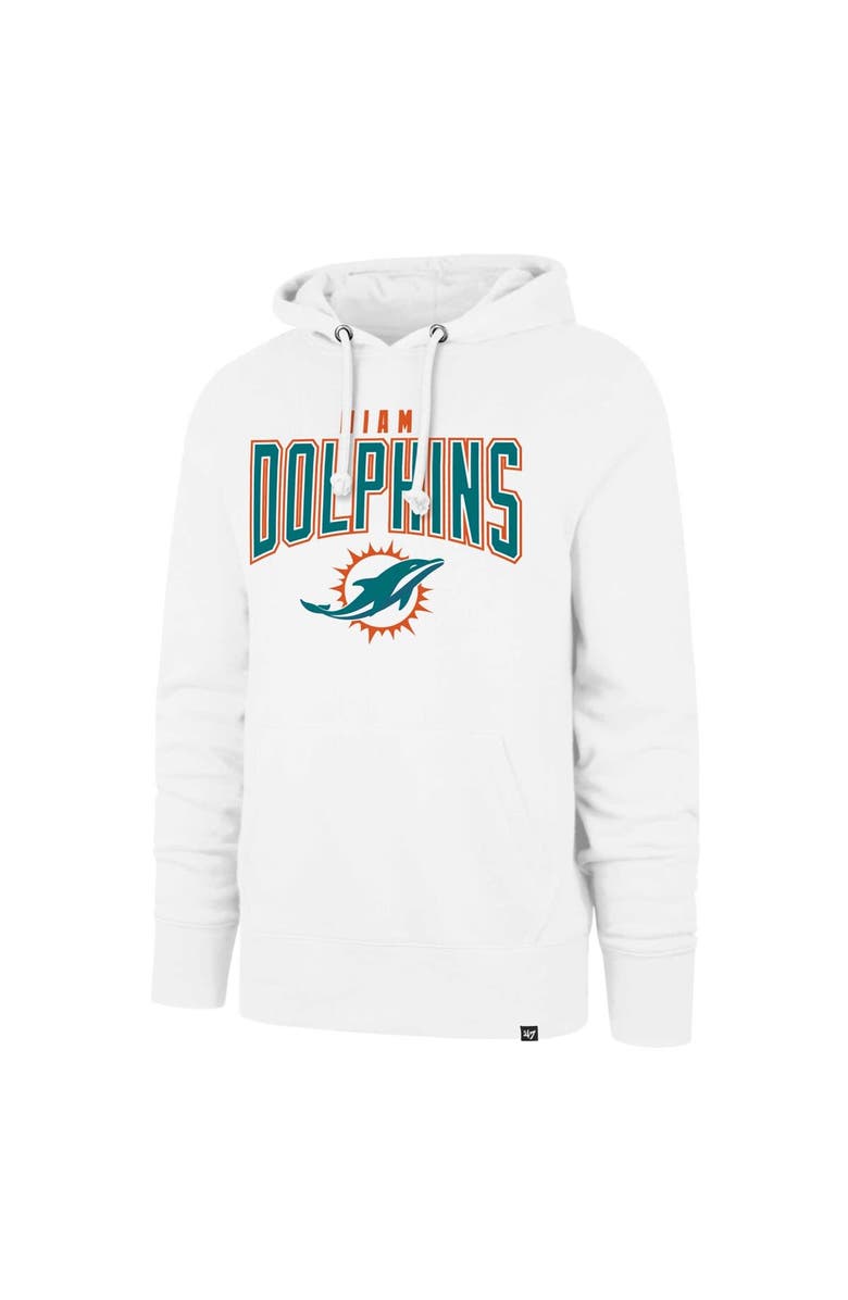 '47 Men's '47 White Miami Dolphins Elements Arch Headline Pullover Hoodie, Alternate, color, White