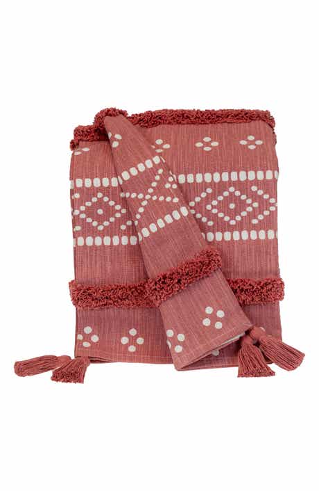 PARKLAND COLLECTION Niko Geometric Tassel Trim Throw Blanket