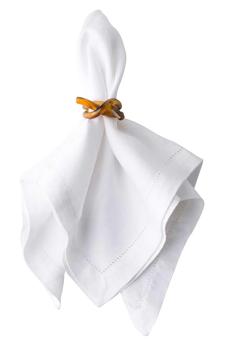 Juliska Set of 4 Tortoise Knot Napkin Rings, Alternate, color, Tortoiseshell