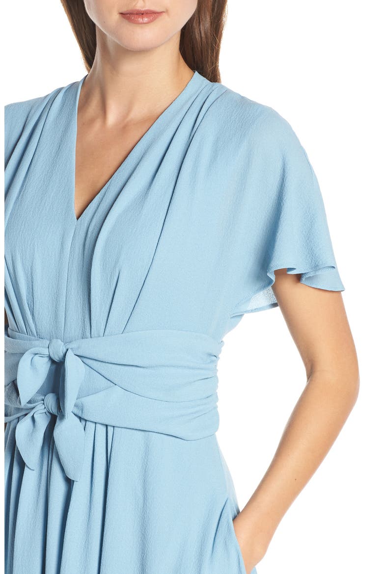 Jane Tie Waist Midi Dress (Nordstrom Exclusive), Alternate, color, STEEL BLUE