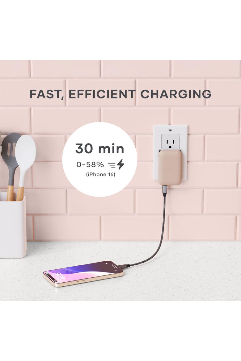OntheGo 67W Slim Wall Charger, Alternate, color, Desert Rose