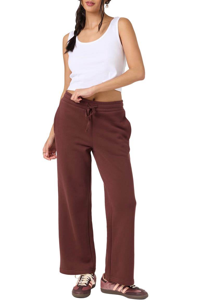 Straight Leg Fleece Sweatpants, Alternate, color, CHOCOLATE