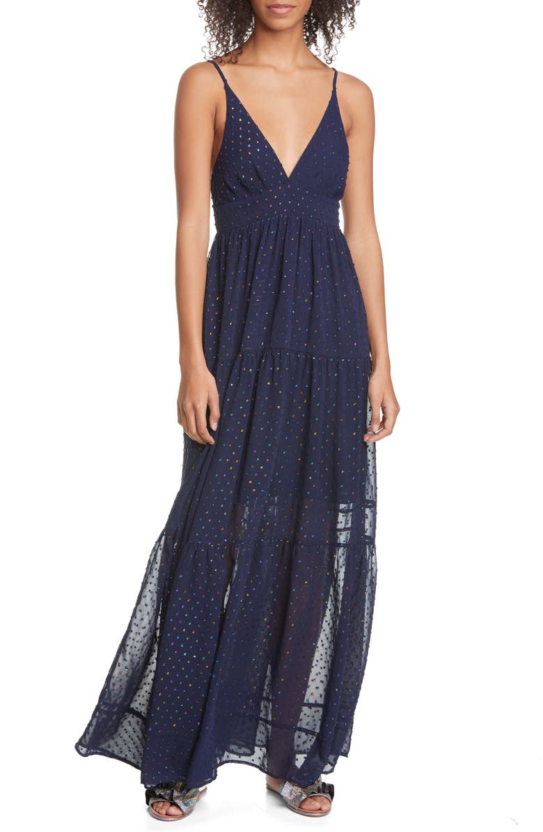 Le Superbe Starry Night Embellished Maxi Dress, Main, color,