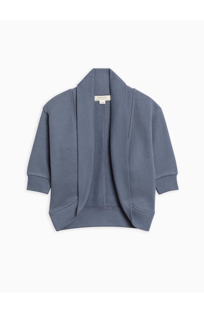 Kendi Organic Finola Fleece Cocoon Cardigan, Alternate, color, Denim