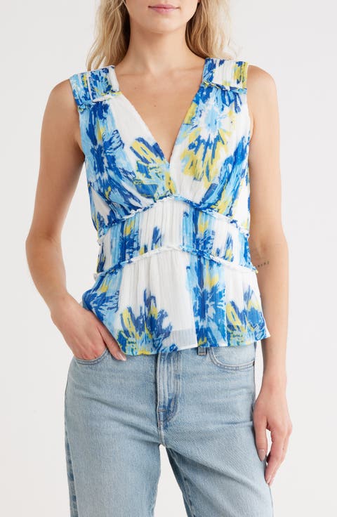 Milwe Floral Sleeveless Peplum Top
