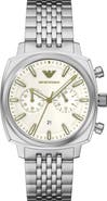 Emporio Armani Cushion Case Bracelet Chronograph Watch, 40mm