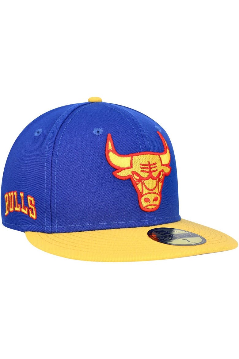 Men's New Era Blue Chicago Bulls Side Patch 59FIFTY Fitted Hat, Main, color, Blue