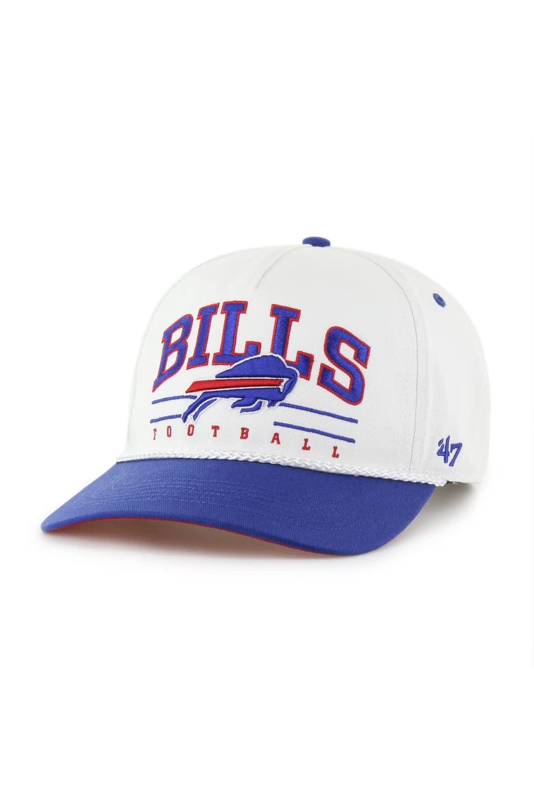 Men's '47 White/Royal Buffalo Bills Roscoe Two-Toned Hitch Adjustable Hat, Main, color, White