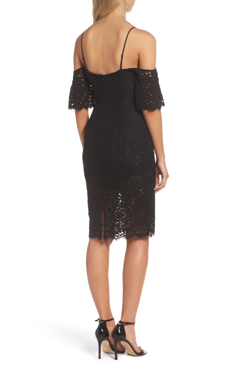 Bardot Karlie Cold Shoulder Lace Dress, Alternate, color, 