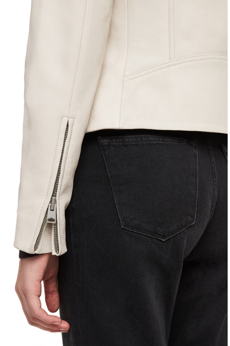 Dalby Leather Biker Jacket, Alternate, color, ARIES WHITE