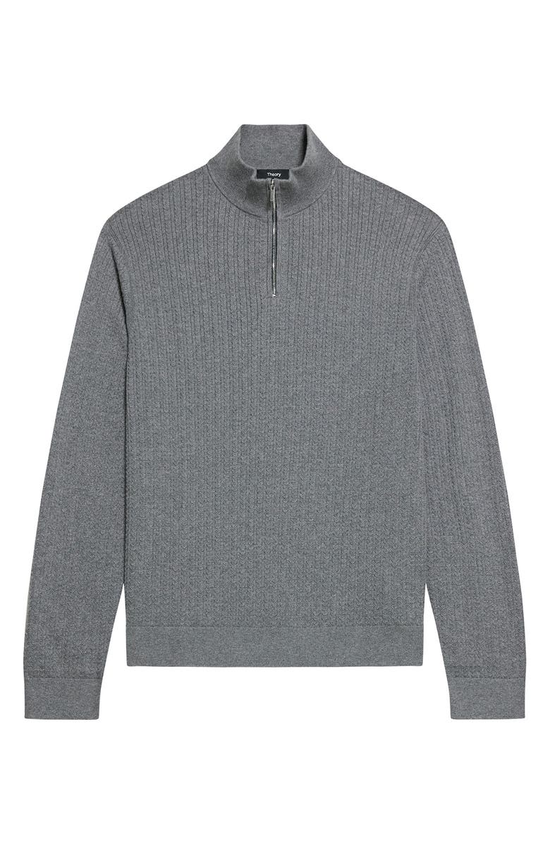 Theory Walton Half Zip Sweater, Alternate, color, Ash Melange