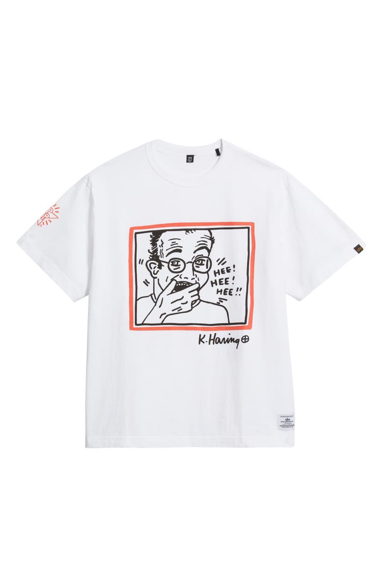 Alpha Industries x Keith Haring Hee Hee Graphic T-Shirt, Main, color, White