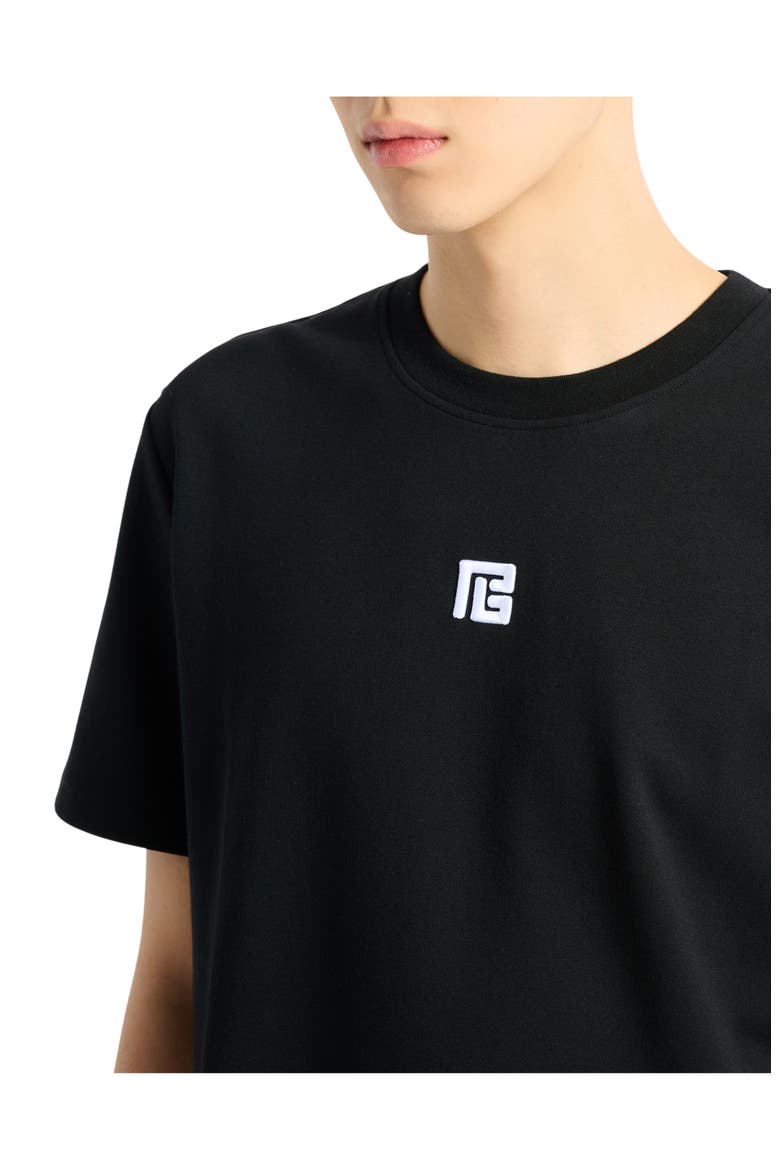 T-shirt with embroidered logo, Alternate, color, black