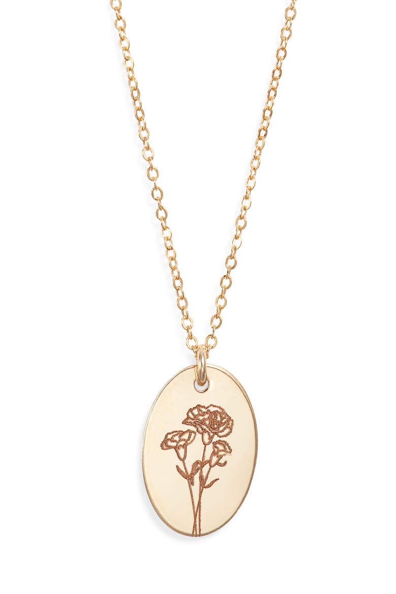 Louise Birth Flower Necklace, Main, color, GOLD / JANUARY