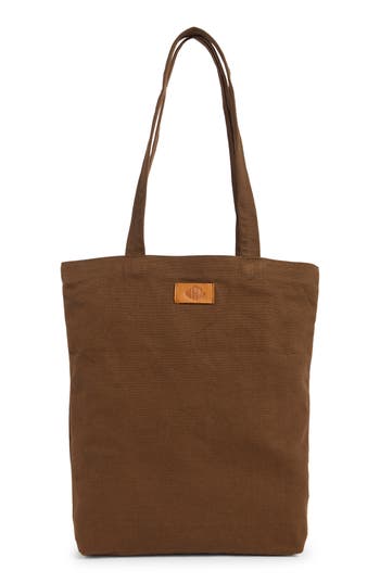 New Amsterdam Leatherworks Eden Canvas Tote Bag In Brown
